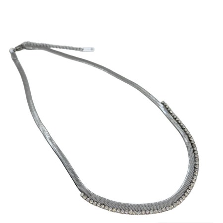 chain silver snake steel with strass